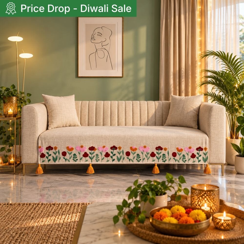 Premium Jute Look Cotton Sofa Cover jute sofa cover Great Happy IN Gulistan 3 Seater 
