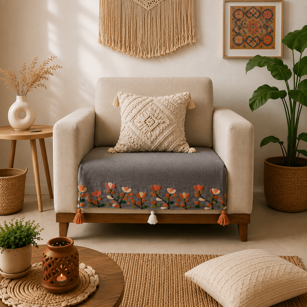 Jute Cotton Sofa Cover jute sofa cover Great Happy IN 
