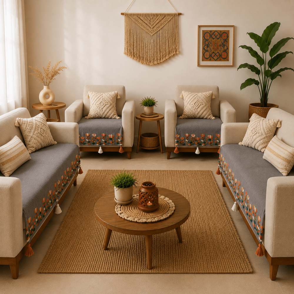 Jute Cotton Sofa Cover jute sofa cover Great Happy IN 