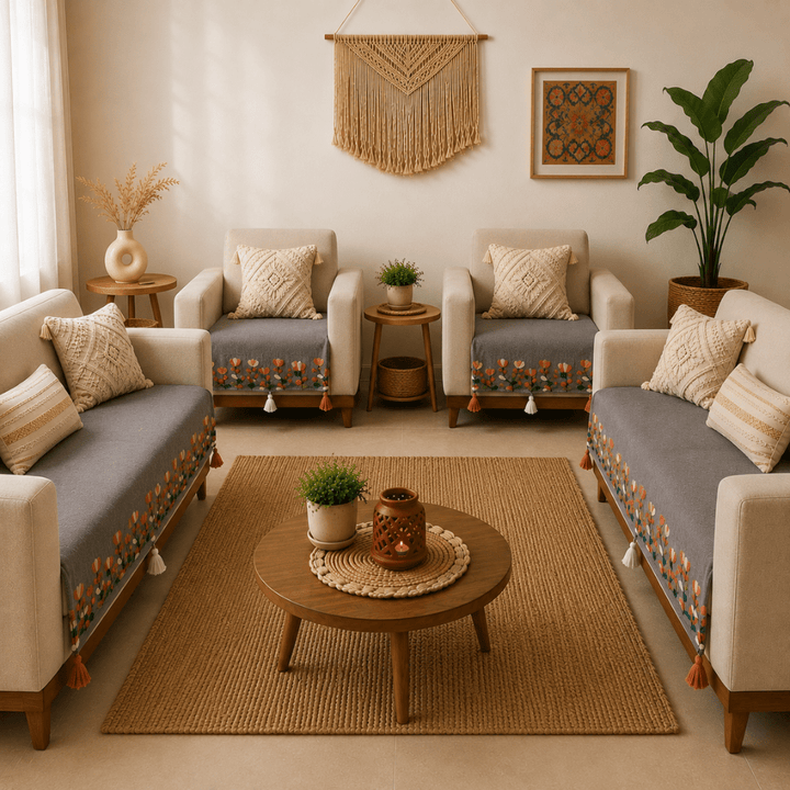 Jute Cotton Sofa Cover jute sofa cover Great Happy IN 