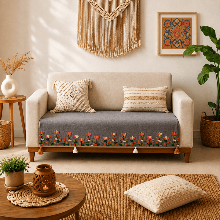 Jute Cotton Sofa Cover jute sofa cover Great Happy IN 