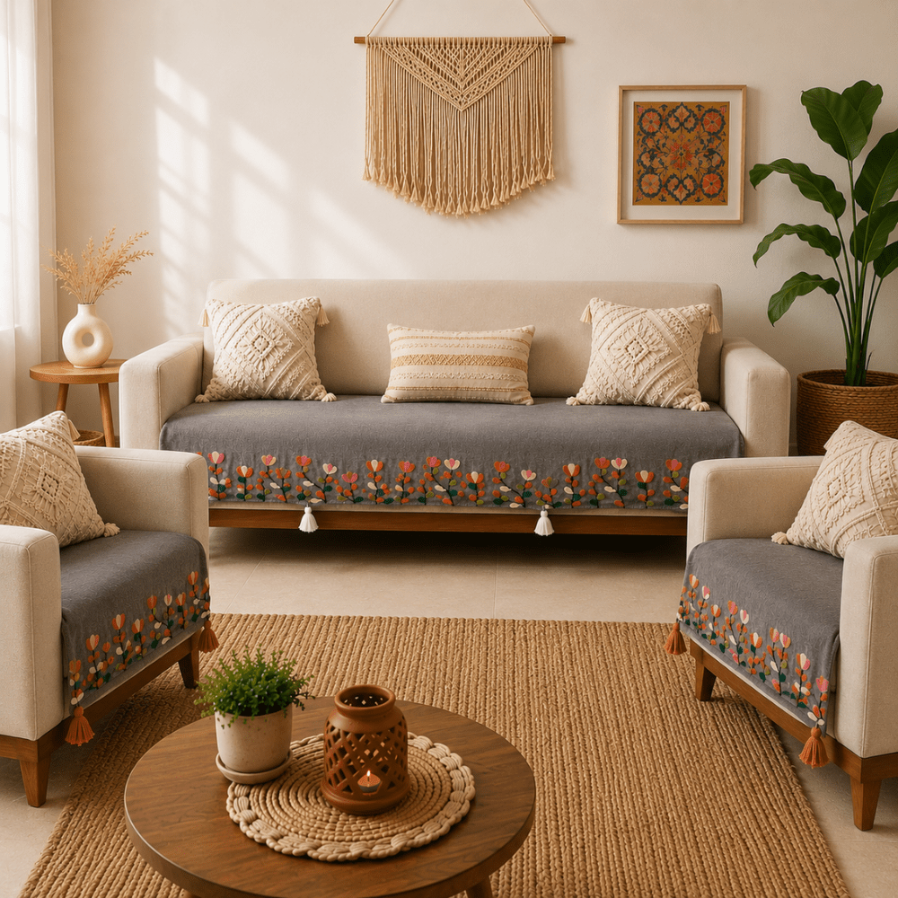 Jute Cotton Sofa Cover jute sofa cover Great Happy IN 
