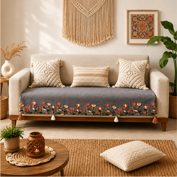 Jute Cotton Sofa Cover jute sofa cover Great Happy IN 