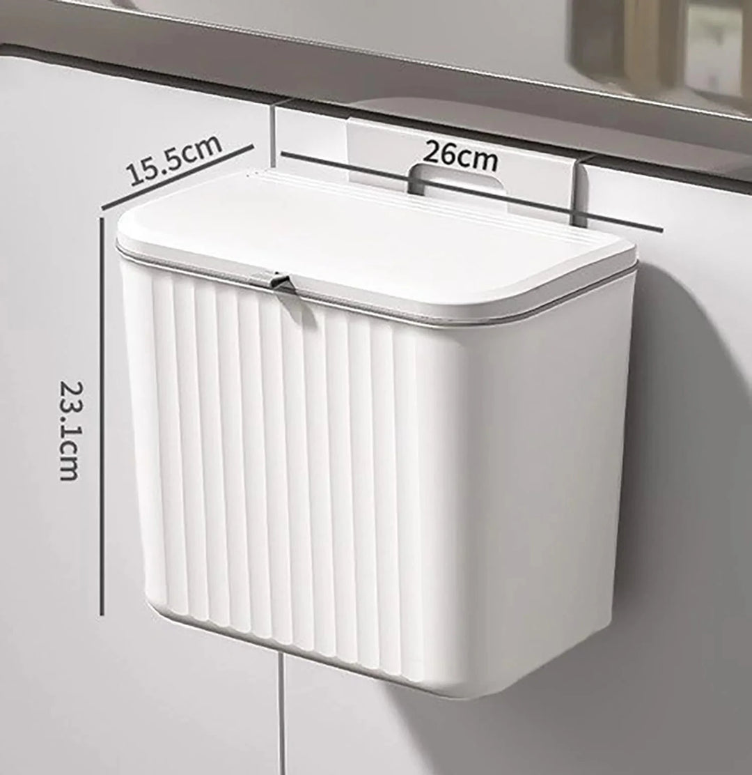7 L Hanging Kitchen Trash Can with Lid Great Happy IN 