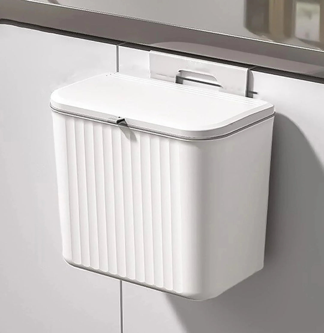 7 L Hanging Kitchen Trash Can with Lid Great Happy IN 