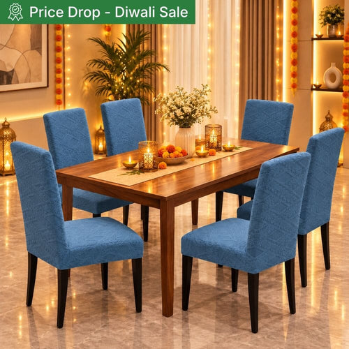 Heritage Light Blue Premium Stretchable Chair Cover