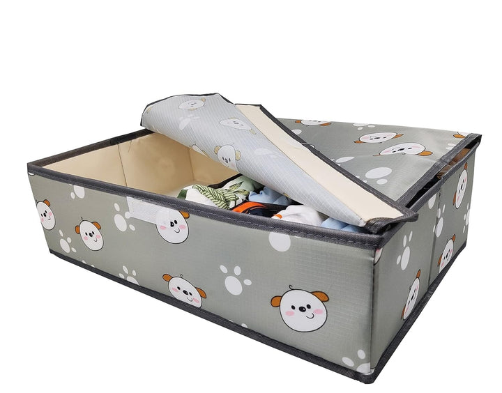 Versatile 17-Grid Innerwear Drawer Organizer Great Happy IN Grey Dog 