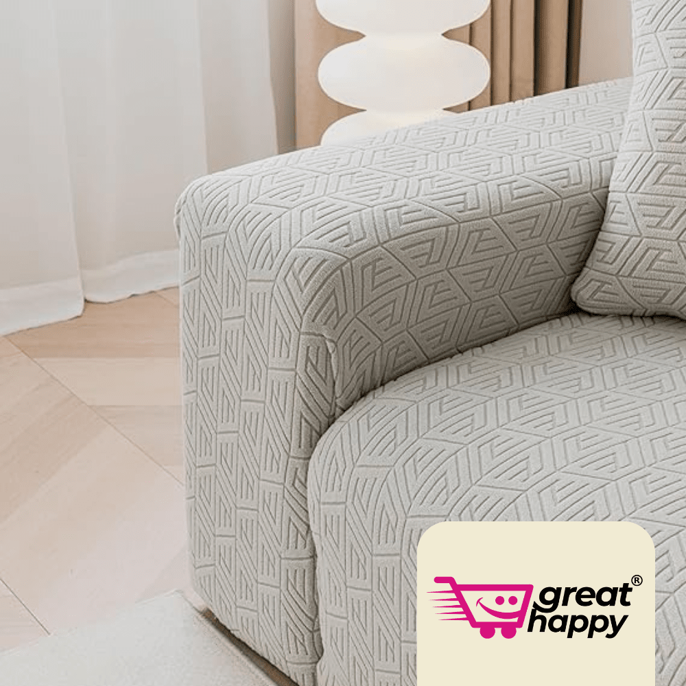 Smoke Grain Texture Jacquard Sofa Cover Great Happy IN 