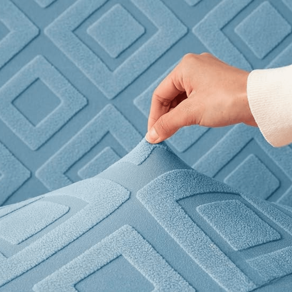 Blue Diamond Texture Jacquard Sofa Cover Great Happy IN 