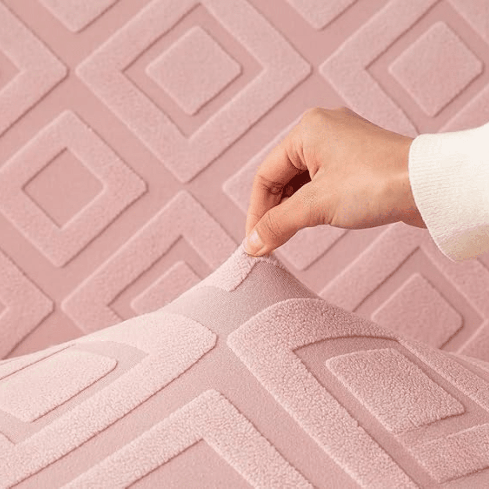 Pink Diamond Texture Jacquard Sofa Cover Great Happy IN 