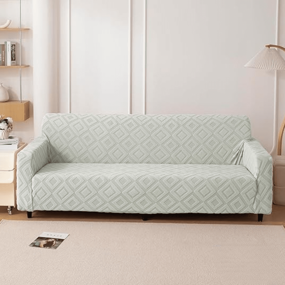 Smoke Diamond Texture Jacquard Sofa Cover Great Happy IN 