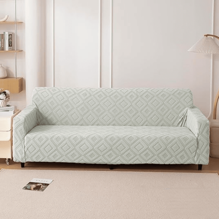 Smoke Diamond Texture Jacquard Sofa Cover Great Happy IN 