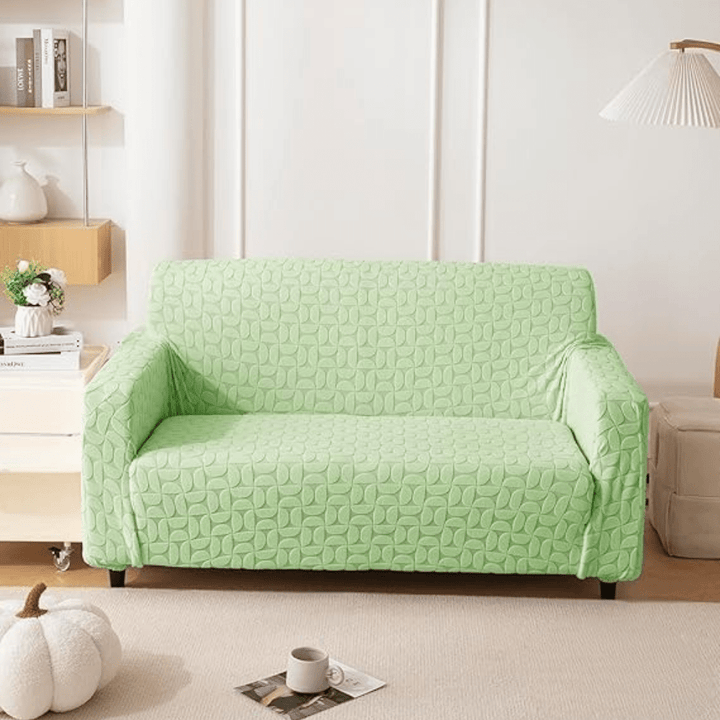 Green 3D Leaf Jacquard Sofa Cover Great Happy IN 