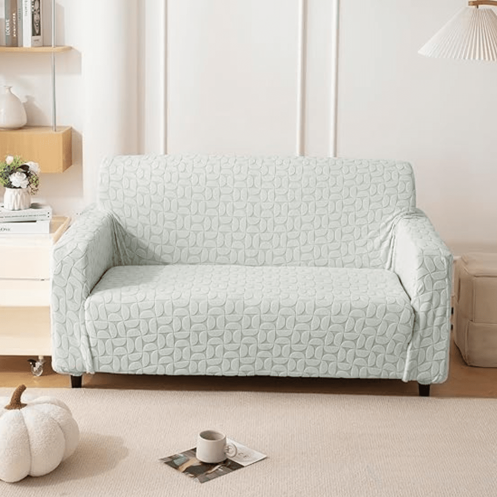 Smoke 3D Leaf Jacquard Sofa Cover Great Happy IN 