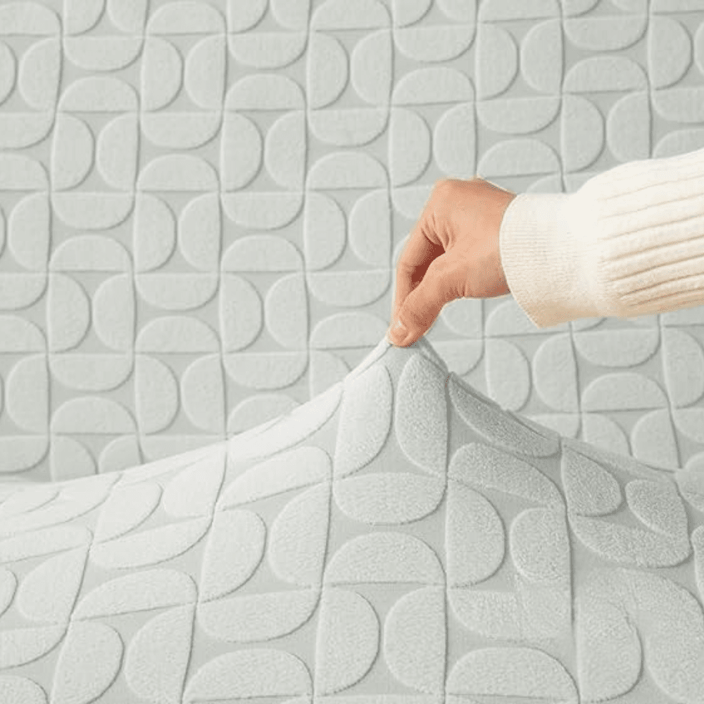 Smoke 3D Leaf Jacquard Sofa Cover Great Happy IN 