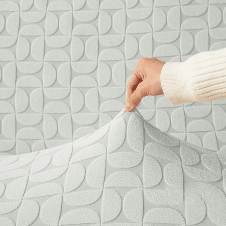 Smoke 3D Leaf Jacquard Sofa Cover Great Happy IN 