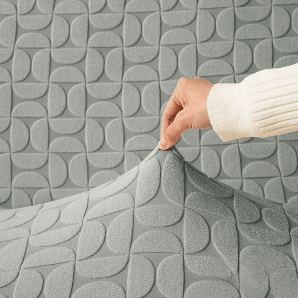 Stone 3D Leaf Jacquard Sofa Cover Great Happy IN 