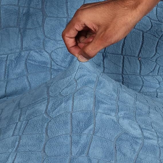 Blue Crocodile Fabric Jacquard Sofa Cover Great Happy IN 