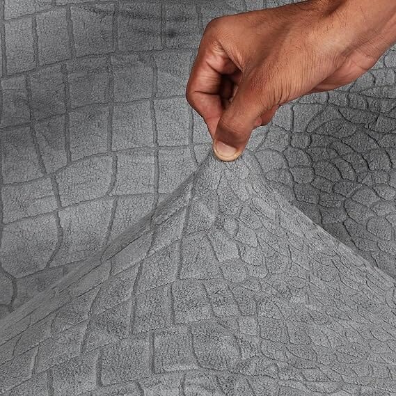 Charcoal Crocodile Fabric Jacquard Sofa Cover Great Happy IN 