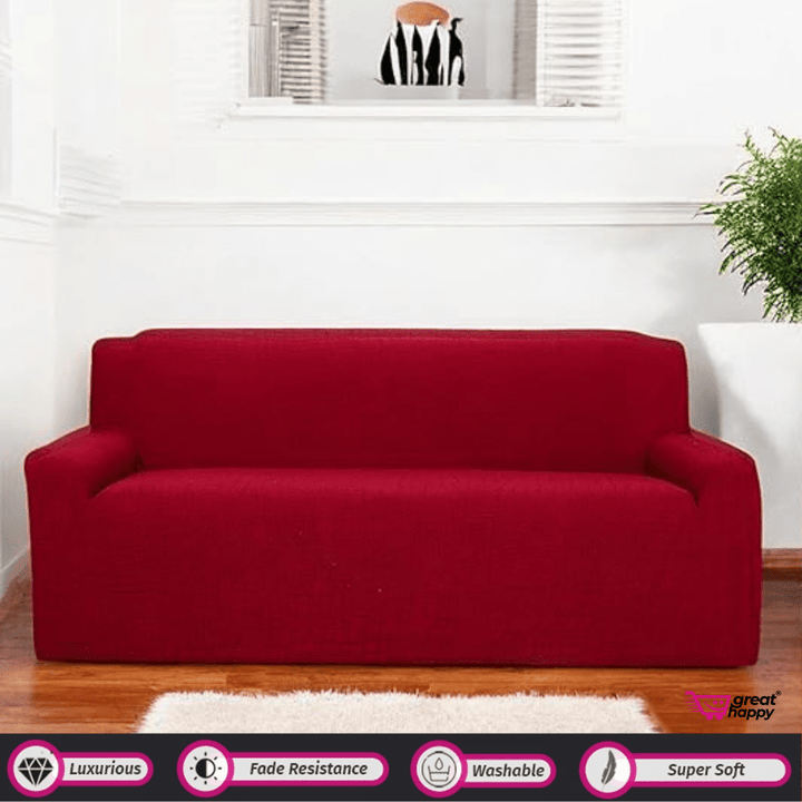 Crocodile Fabric Jacquard Sofa Cover Great Happy IN Wine 3 Seater 