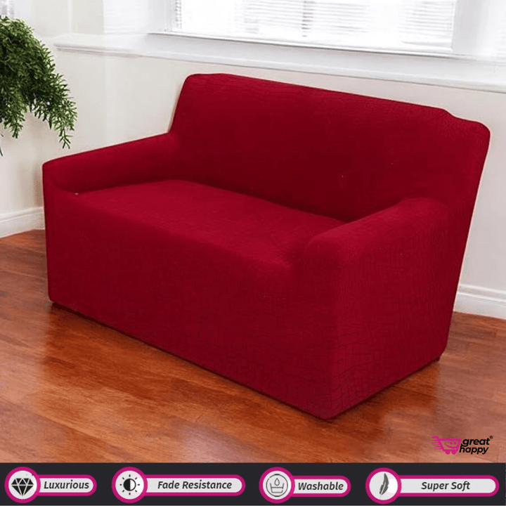 Crocodile Fabric Jacquard Sofa Cover Great Happy IN Wine 1 Seater 