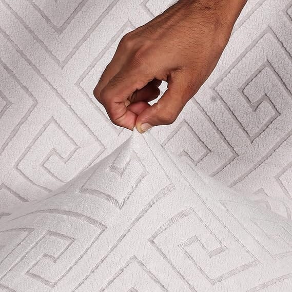 Smoke Greek Key Pattern Jacquard Sofa Cover Great Happy IN 