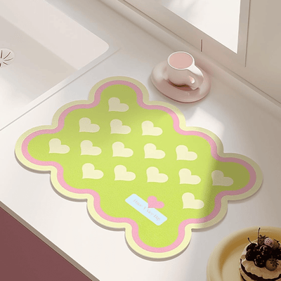 Quick Dry Kitchen Mat Great Happy IN 2 PCS - ₹599 Pastel Heart 