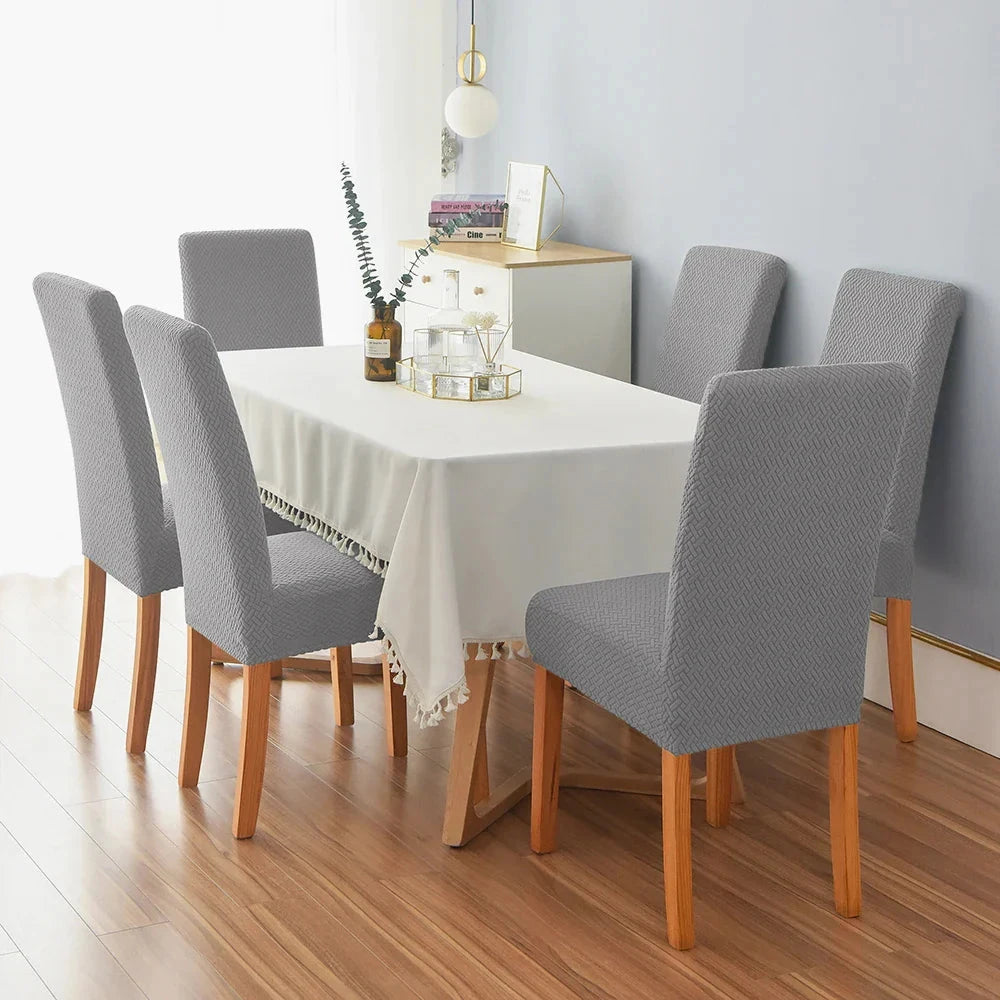 Polar Fleece Premium Chair Cover - Stretchable & Elastic Fitted Great Happy IN Polar Fleece Grey 4 PCS - ₹1799 