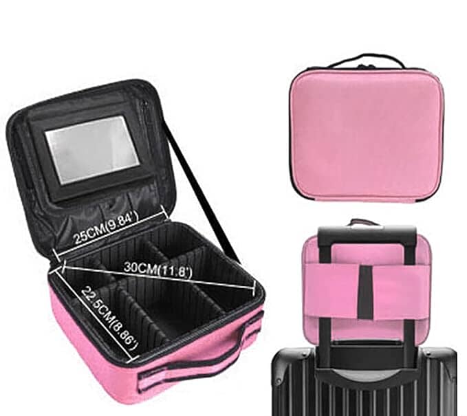 Built-In Mirror Makeup Bag Great Happy IN 