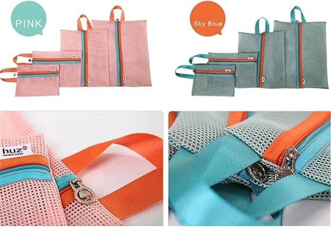 Multipurpose Mesh Zipper Pouch Great Happy IN 