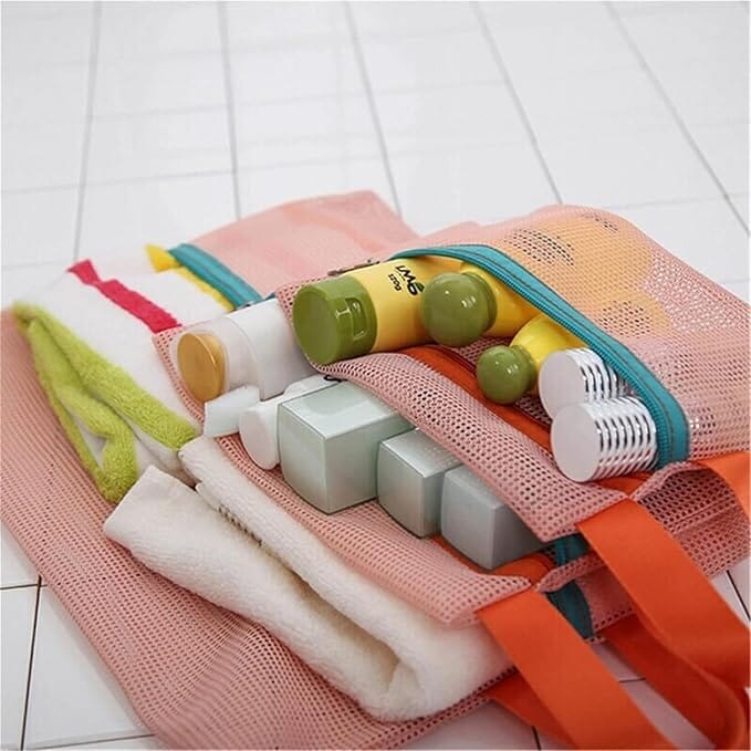 Multipurpose Mesh Zipper Pouch Great Happy IN 