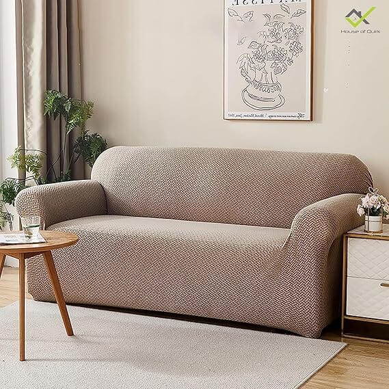 Khaki Polar Fleece Sofa Cover Great Happy IN 