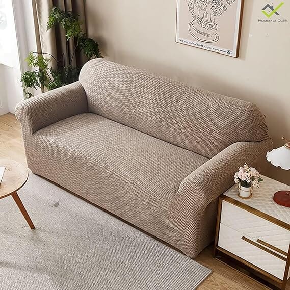 Khaki Polar Fleece Sofa Cover Great Happy IN 