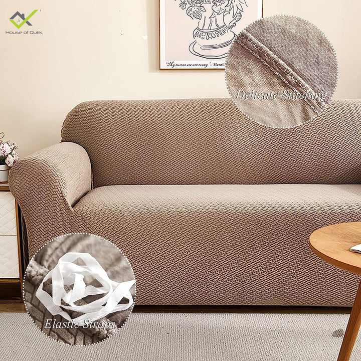 Khaki Polar Fleece Sofa Cover Great Happy IN 