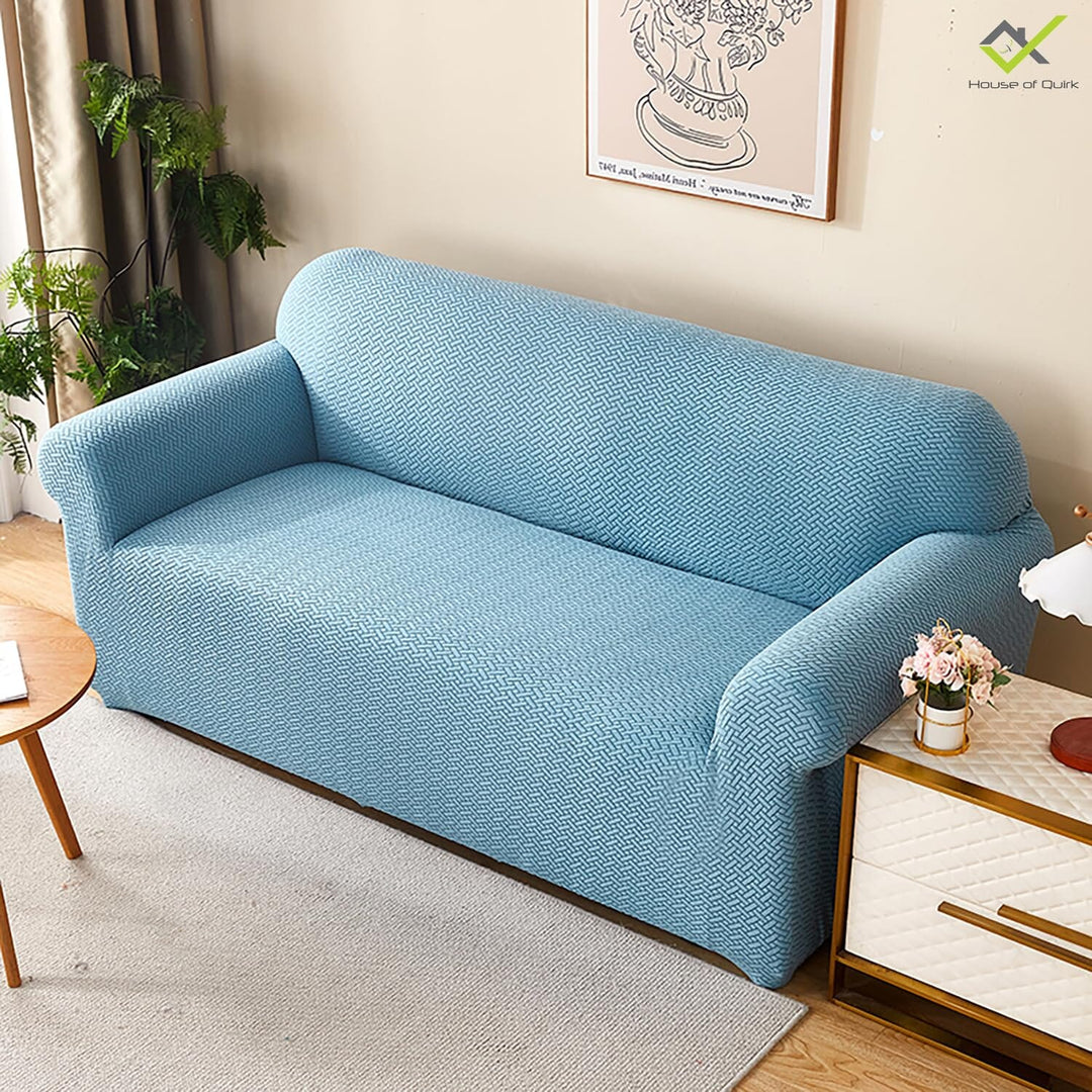 Blue Polar Fleece Sofa Cover Great Happy IN 