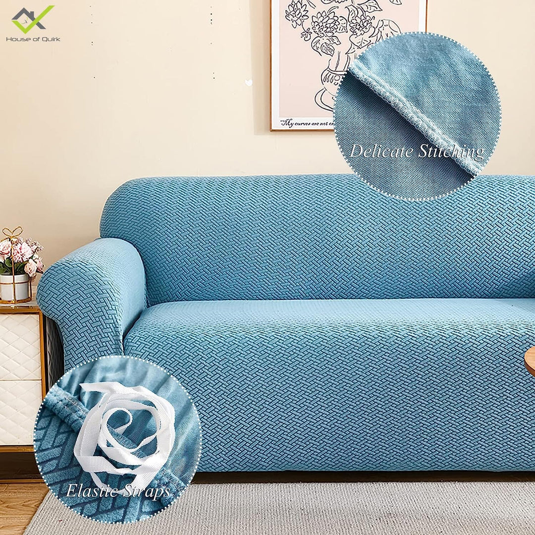 Blue Polar Fleece Sofa Cover Great Happy IN 