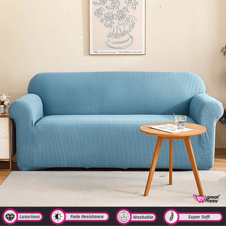 Polar Fleece Sofa Cover Great Happy IN PF Blue Sofa Cover 1 Seater 