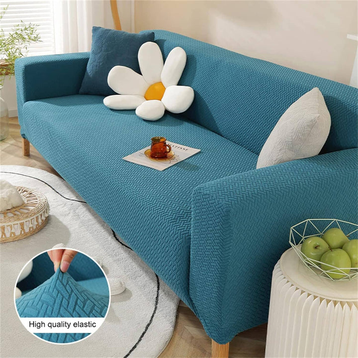 Teal Polar Fleece Sofa Cover Great Happy IN 