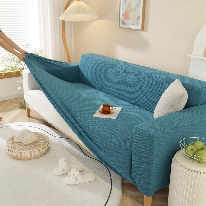 Teal Polar Fleece Sofa Cover Great Happy IN 