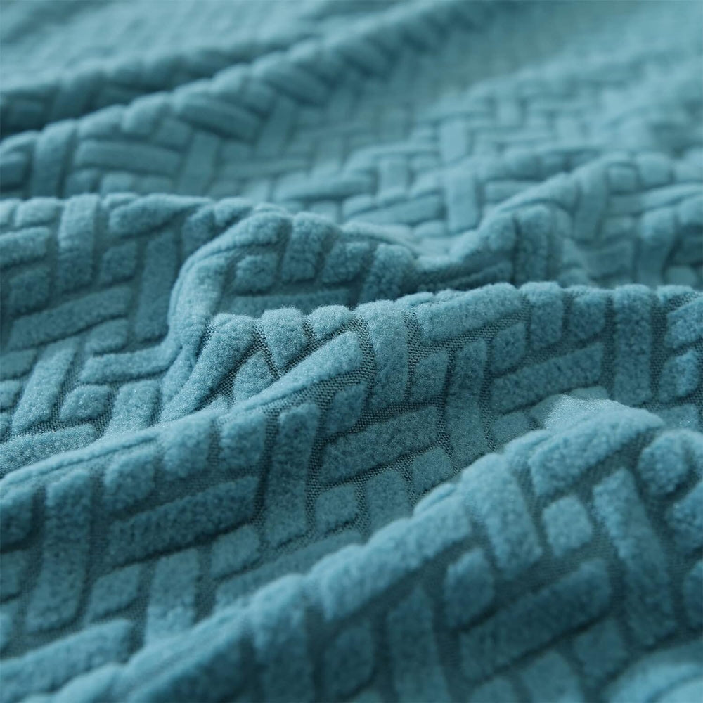Teal Polar Fleece Sofa Cover Great Happy IN 