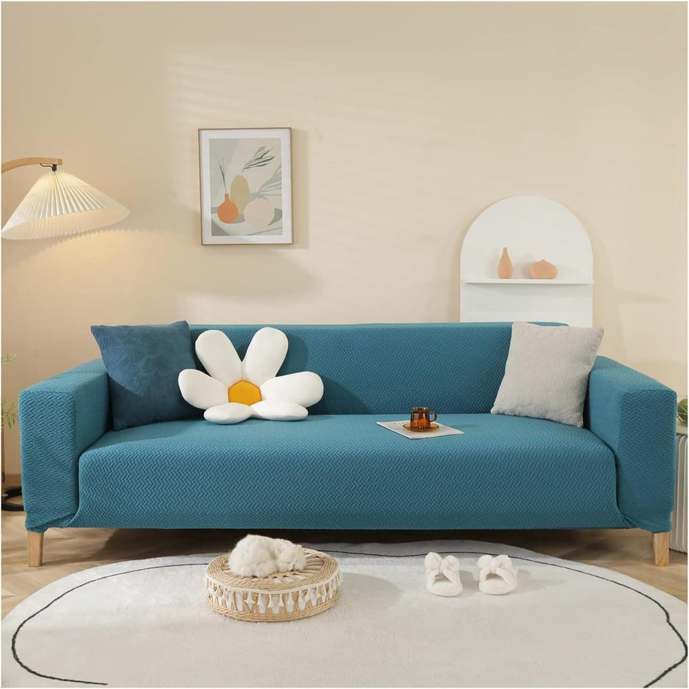 Sofa Cover bubble frill sofa cover Great Happy IN Teal Polar Fleece 3 Seater 