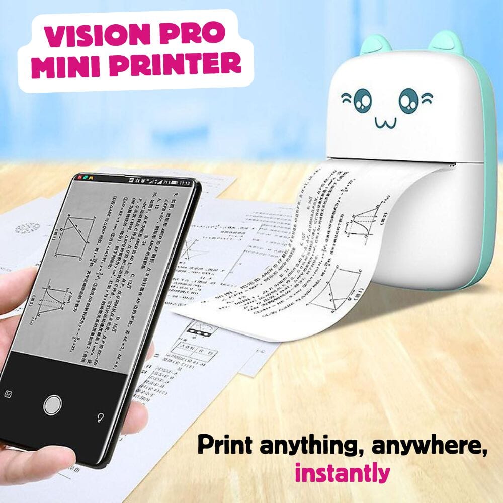 Vision Pro Mini Printer - (1 Paper Roll Free) Printer Great Happy IN 