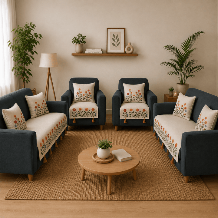 Jute Cotton Sofa Cover jute sofa cover Great Happy IN 