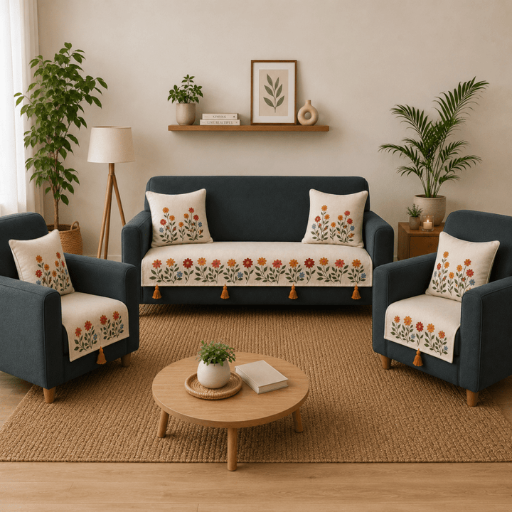 Jute Cotton Sofa Cover jute sofa cover Great Happy IN 