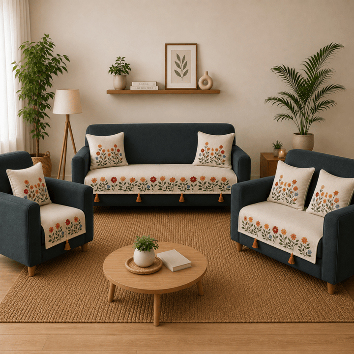 Jute Cotton Sofa Cover jute sofa cover Great Happy IN 
