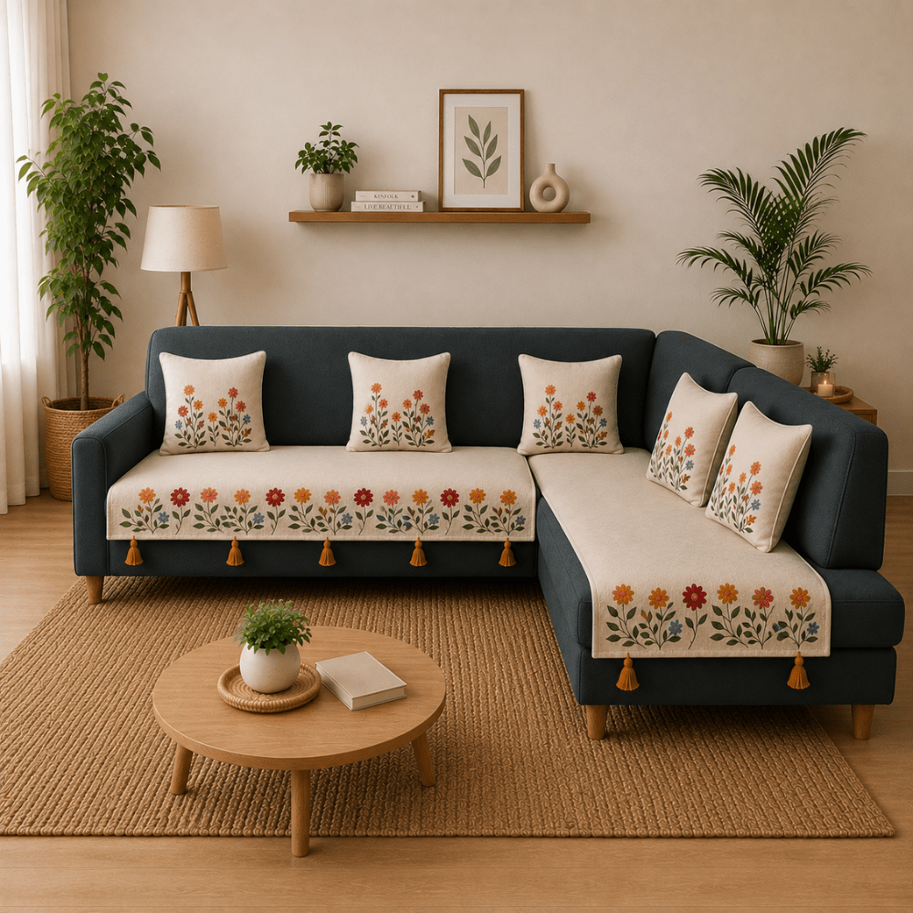 Jute Cotton Sofa Cover jute sofa cover Great Happy IN 