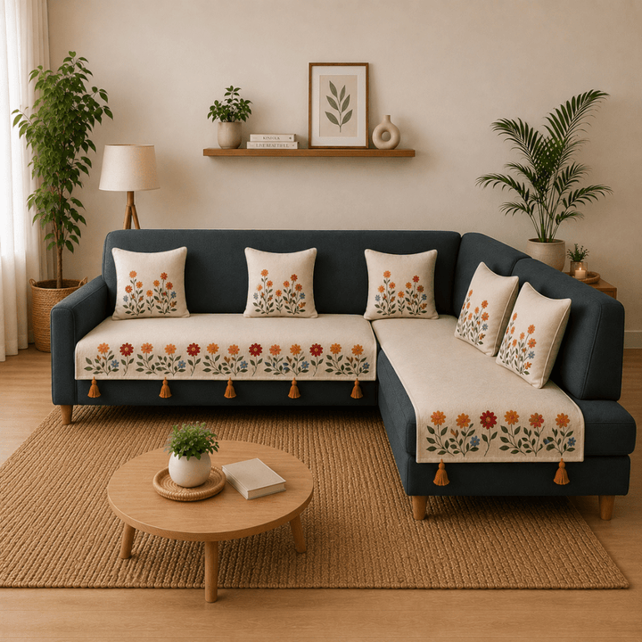 Jute Cotton Sofa Cover jute sofa cover Great Happy IN 