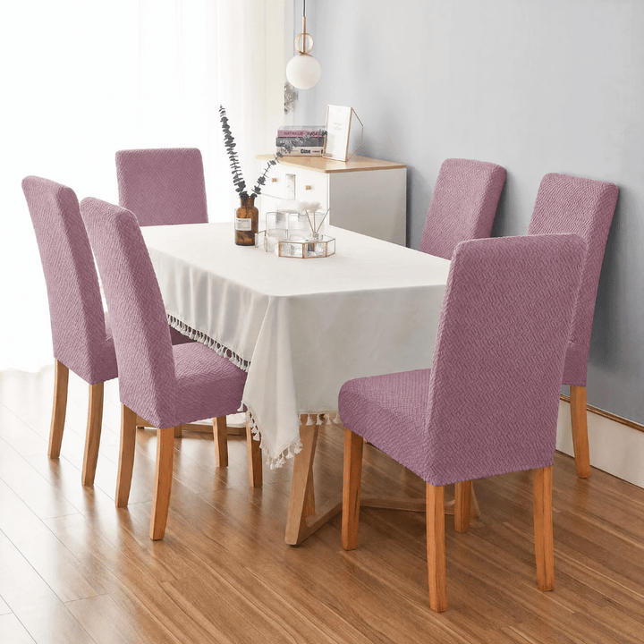 Polar Fleece Premium Chair Cover - Stretchable & Elastic Fitted Great Happy IN Polar Fleece Pink Pack of 4 