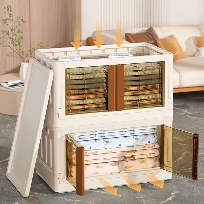 72 L Collapsible Plastic Closet Bin Great Happy IN 