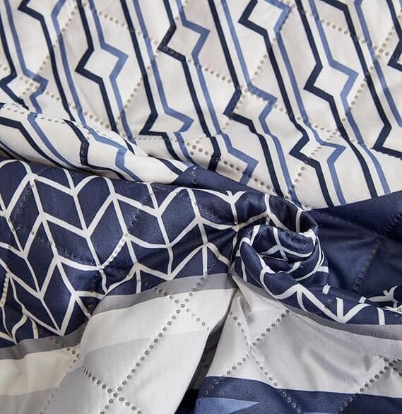 Boho Navy Quilted Sofa Cover Great Happy IN 